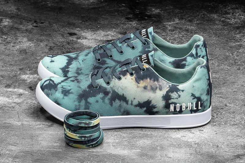 Women's Nobull Teal Tie-Dye Canvas Trainers Turquoise | SG E2872B